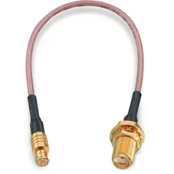 Coaxial cable, SMA jack (straight) to MCX plug (straight), 50 Ω, RG-178/U, grommet black, 152.4 mm, 65503206515304