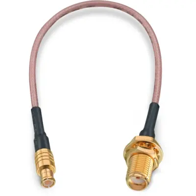 Coaxial cable, SMA jack (straight) to MCX plug (straight), 50 Ω, RG-178/U, grommet black, 152.4 mm, 65503206515304 - 1
