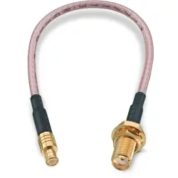 Coaxial cable, SMA jack (straight) to MCX plug (straight), 50 Ω, RG-316/U, grommet black, 152.4 mm, 65503206515305