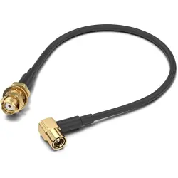 Coaxial cable, SMA jack (straight) to SMB plug (angled), 50 Ω, RG-174/U, grommet black, 152.4 mm, 65503210315301