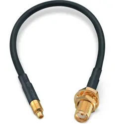 Coaxial cable, SMA jack (straight) to MMCX plug (straight), 50 Ω, RG-174/U, grommet black, 152.4 mm, 65503260515303