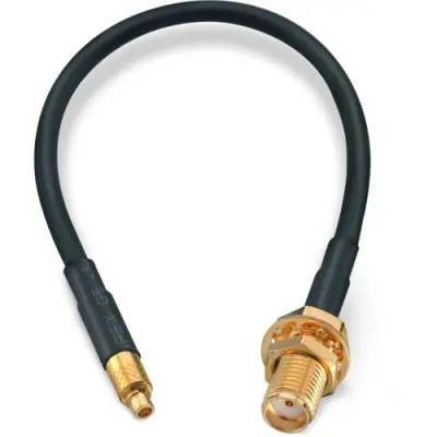 Coaxial cable, SMA jack (straight) to MMCX plug (straight), 50 Ω, RG-174/U, grommet black, 152.4 mm, 65503260515303 - 1
