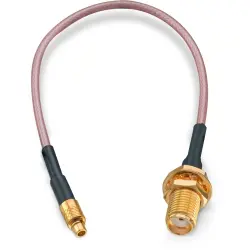 Coaxial cable, SMA jack (straight) to MMCX plug (straight), 50 Ω, RG-178/U, grommet black, 152.4 mm, 65503260515304