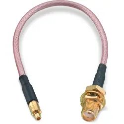 Coaxial cable, SMA jack (straight) to MMCX plug (straight), 50 Ω, RG-316/U, grommet black, 152.4 mm, 65503260515305
