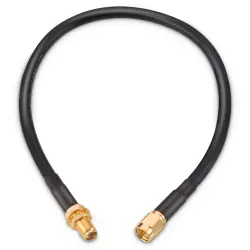 Coaxial cable, SMA plug (straight) to SMA jack (straight), 50 Ω, RG-58C/U, grommet black, 152.4 mm, 65503503215301
