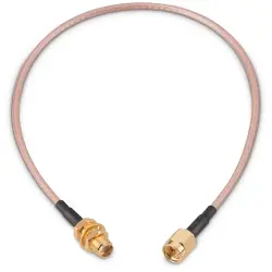 Coaxial cable, SMA plug (straight) to SMA jack (straight), 50 Ω, RG-316/U, grommet black, 152.4 mm, 65503503215305