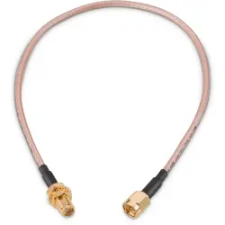 Coaxial cable, SMA plug (straight) to SMA jack (straight), 50 Ω, RG-316DB, grommet black, 304.8 mm, 65503503230506