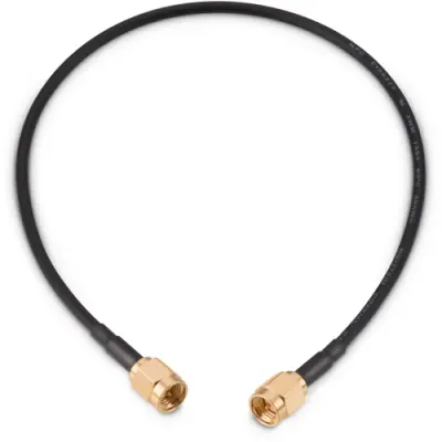 Coaxial cable, SMA plug (straight) to SMA plug (straight), 50 Ω, RG-174/U, grommet black, 1 m, 655035035100003 - 1