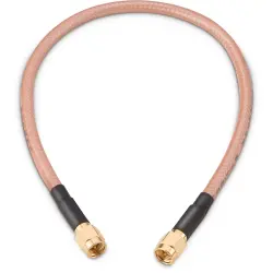 Coaxial cable, SMA plug (straight) to SMA plug (straight), 50 Ω, RG-142/U, grommet black, 152.4 mm, 65503503515302