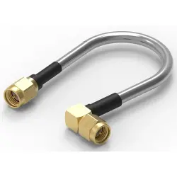 Coaxial cable, SMA plug (straight) to SMA plug (angled), 50 Ω, 0.085" CONFORMABLE, grommet black, 152.4 mm, 65503503615308