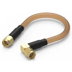 Coaxial cable, SMP jack (angled) to SMP jack (angled), 50 Ω, 0.047" CONFORMABLE, grommet black, 152.4 mm, 65503521115301