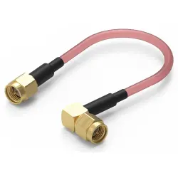 Coaxial cable, SMA plug (angled) to SMA jack (straight), 50 Ω, RG-58C/U, grommet black, 304.8 mm, 65503603230501