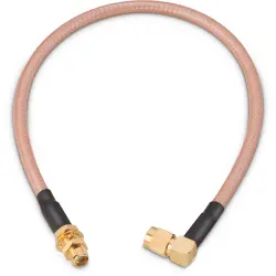 Coaxial cable, SMA plug (angled) to SMA jack (straight), 50 Ω, RG-142/U, grommet black, 304.8 mm, 65503603230502