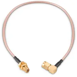 Coaxial cable, SMA plug (angled) to SMA jack (straight), 50 Ω, RG-316/U, grommet black, 304.8 mm, 65503603230505
