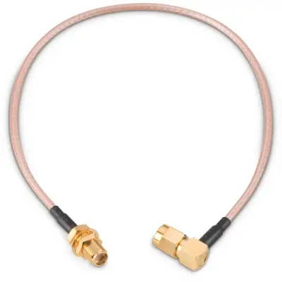 Coaxial cable, SMA plug (angled) to SMA jack (straight), 50 Ω, RG-316/U, grommet black, 304.8 mm, 65503603230505 - 1