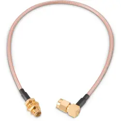 Coaxial cable, SMA plug (angled) to SMA jack (straight), 50 Ω, RG-316DB, grommet black, 304.8 mm, 65503603230506