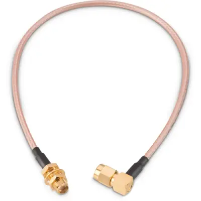 Coaxial cable, SMA plug (angled) to SMA jack (straight), 50 Ω, RG-316DB, grommet black, 304.8 mm, 65503603230506 - 1