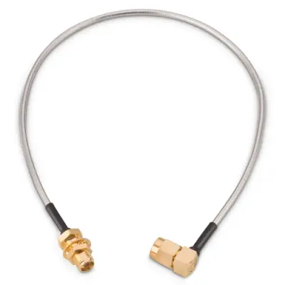 Coaxial cable, SMA plug (angled) to SMA jack (straight), 50 Ω, 0.085" CONFORMABLE, grommet black, 304.8 mm, 65503603230508 - 1