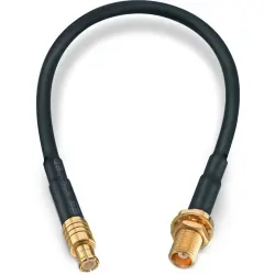Coaxial cable, MCX plug (straight) to MCX socket (straight), 50 Ω, RG-174/U, grommet black, 152.4 mm, 65506506215303