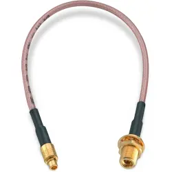 Coaxial cable, MMCX plug (straight) to MMCX jack (straight), 50 Ω, RG-178/U, grommet black, 152.4 mm, 65560560215304