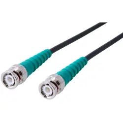 Coaxial cable, BNC plug (straight) to BNC plug (straight), 50 Ω, RG-58C/U, grommet green, 1 m, C-00460-1M