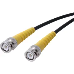 Coaxial cable, BNC plug (straight) to BNC plug (straight), 50 Ω, RG-58C/U, grommet yellow, 2 m, C-00461-2M