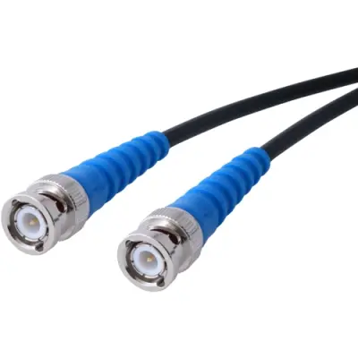 Coaxial cable, BNC plug (straight) to BNC plug (straight), 50 Ω, RG-58C/U, grommet blue, 3 m, C-00459-3M - 1
