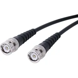 Coaxial cable, BNC plug (straight) to BNC plug (straight), 75 Ω, RG-59/U, grommet black, 2 m, C-00527-2M