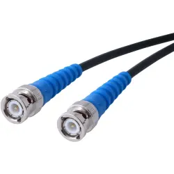 Coaxial cable, BNC plug (straight) to BNC plug (straight), 75 Ω, RG-59/U, grommet blue, 3 m, C-00529-3M