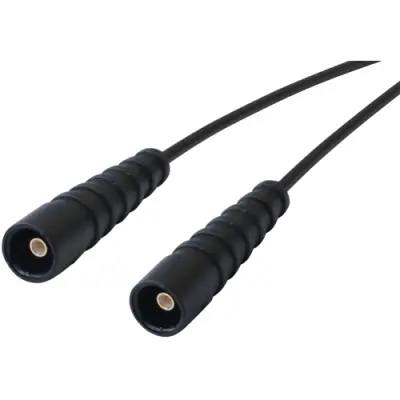 Coaxial cable, SMB plug (straight) to SMB plug (straight), 50 Ω, RG-174/U, grommet black, 0.25 m, C-00809-01-3 - 1