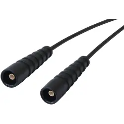 Coaxial cable, SMB plug (straight) to SMB plug (straight), 50 Ω, RG-174/U, grommet black, 0.5 m, C-00808-01-3