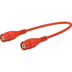 Coaxial cable, BNC plug (straight) to BNC plug (straight), 50 Ω, RG-58, grommet red, 1 m, 67.9770-10022