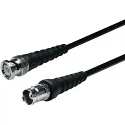Coaxial cable, BNC plug (straight) to BNC jack (straight), 50 Ω, RG-58C/U, grommet black, 5 m, 0401246