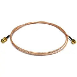 Coaxial cable, SMA plug (straight) to SMA jack (straight), 50 Ω, RG-316, grommet black, 914.4 mm, BU-4150031036