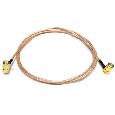 Coaxial cable, SMA plug (angled) to SMA plug (angled), 50 Ω, RG-316, grommet black, 914.4 mm, BU-4150032036 - 1