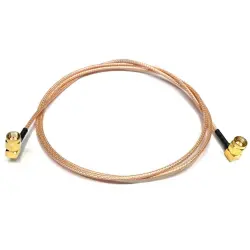 Coaxial cable, SMA plug (angled) to SMA plug (angled), 50 Ω, RG-316, grommet black, 1.2192 m, BU-4150032048