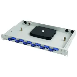 FO patch panel, 6 x SC duplex, (W x H x D) 482 x 44 x 265 mm, gray, 100021684