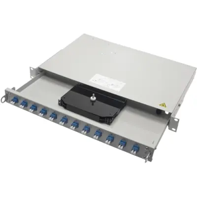 FO patch panel, 24 x SC duplex, horizontal, 1 row, (W x H x D) 482 x 44 x 300 mm, gray, 100021694 - 1