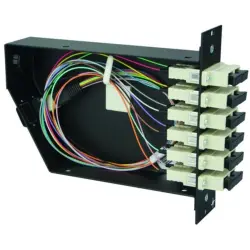 FO patch panel, G50/125 OM3, 6 x SC duplex, vertical, 1 row, black, 100022392