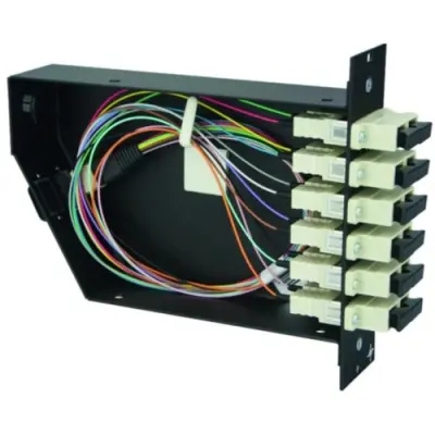 FO patch panel, G50/125 OM3, 6 x SC duplex, vertical, 1 row, black, 100022392 - 1