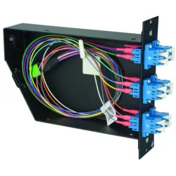 FO patch panel, E9/125 OS2, 6 x LC duplex, (W x H x D) 150 x 128 x 35.4 mm, black, 100022399