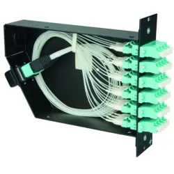 FO patch panel, G50/125 OM3, 6 x LC Quad, (W x H x D) 150 x 128 x 35.4 mm, 100022408