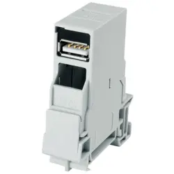 Mounting rail connector, USB socket type A to USB socket type A, straight, 100007438