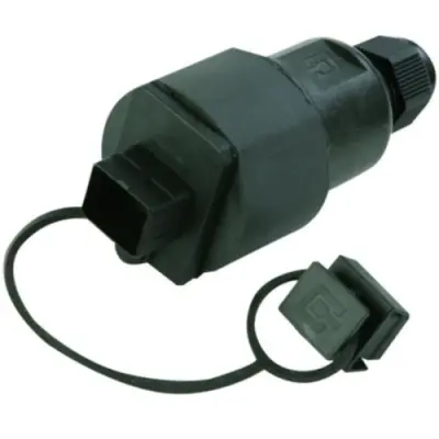 Junction box, Cat 6A, black, panel mounting, for RJ45 connector, 100007444 - 1