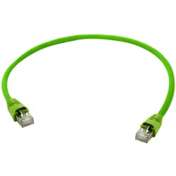 Patch cable, RJ45 plug, straight to RJ45 plug, straight, Cat 6A, S/FTP, PVC, 2 m, green, 100008283