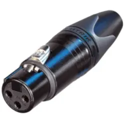 XLR jack, 3 pole, gold-plated, 2.5 mm², AWG 14, metal, NC3FXX-B