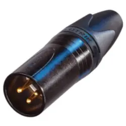 XLR plug, 3 pole, gold-plated, 2.5 mm², AWG 14, metal, NC3MXX-B