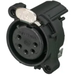 XLR panel socket, 5 pole, gold-plated, plastic, NC5FAH