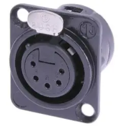 XLR panel socket, 5 pole, silver-plated, 1.0 mm², AWG 18, metal, NC5FD-L-BAG-1