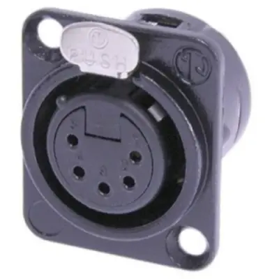 XLR panel socket, 5 pole, silver-plated, 1.0 mm², AWG 18, metal, NC5FD-L-BAG-1 - 1
